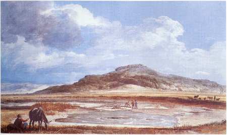 Lacs Naftia dans une aquarelle du XVIIIe siècle