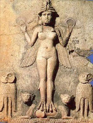 Alte Darstellung von Ishtar